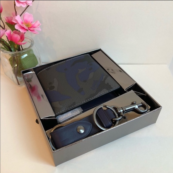 ππCoach ID Billfold Key Fob Ring Gift Set Wallet - Picture 1 of 8